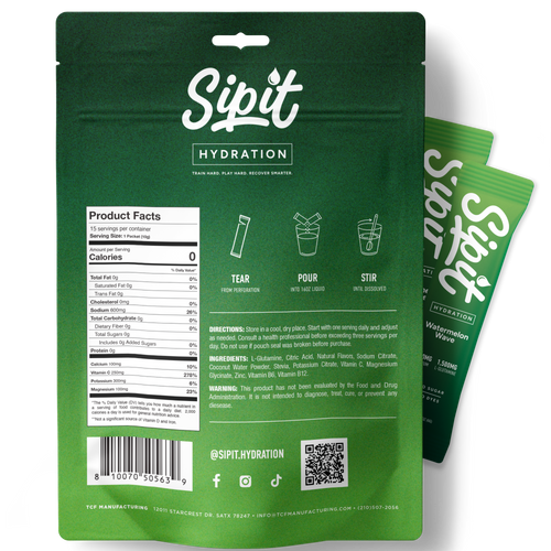 Sipit Hydration Watermelon Wave pouch back